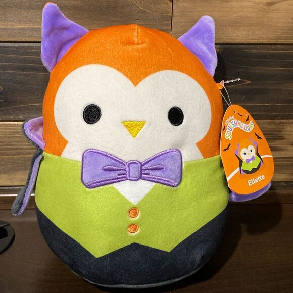 NWT New Squishmallows Official Kellytoy Plush 8 inch Bright Owl Dracula Ellette - Picture 1 of 8